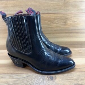Denver Boots Mens 9.5 Black Leather Chelsea Western Pull On Ankle Boot Mex 27.5